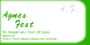 agnes fest business card